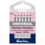 Hemline Sewing Machine Needles: Universal: Heavy 100/16: 5 Pieces