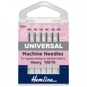 Hemline Sewing Machine Needles: Universal: Heavy 100/16: 5 Pieces