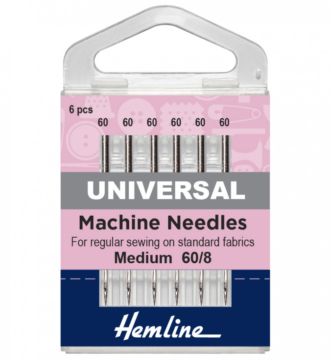 Hemline Sewing Machine Needles: Universal: Extra Fine 60/8: 5 Pieces