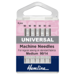 Hemline Sewing Machine Needles: Universal: Medium/Heavy 90/14: 5 Pieces