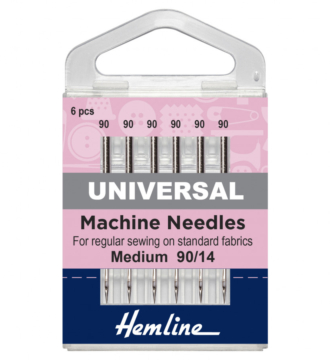 Hemline Sewing Machine Needles: Universal: Medium/Heavy 90/14: 5 Pieces