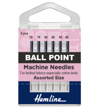 Hemline Sewing Machine Needles: Ball Point: Mixed: 5 Pieces
