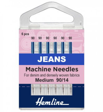 Hemline Sewing Machine Needles: Jeans: Medium/Heavy 90/14: 5 Pieces