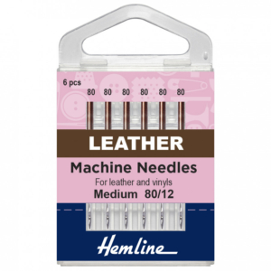 Hemline Sewing Machine Needles: Leather: Medium 80/12: 5 Pieces