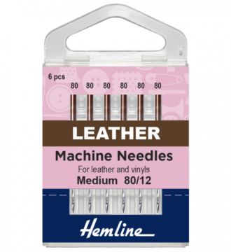 Hemline Sewing Machine Needles: Leather: Medium 80/12: 5 Pieces