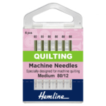 Hemline Sewing Machine Needles: Quilting: Medium 80/12: 5 Pieces