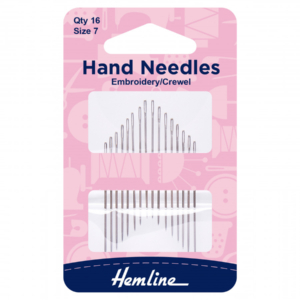 Hemline Hand Sewing Needles - Embroidery/Crewel Size 7