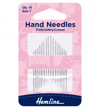 Hemline Hand Sewing Needles - Embroidery/Crewel Size 7
