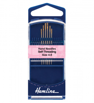 Hemline Premium Hand Sewing Needles Self-Threading Sizes 4-8
