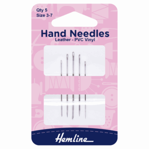 Hemline Hand Sewing Needles Leather/PVC/Vinyl Size 3-7