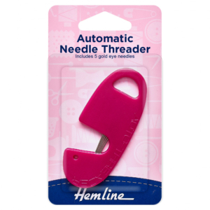 Hemline Automatic Needle Threader (includes 5 gold eye needles)