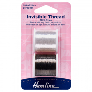 Hemline Invisible Thread: 200m: Clear & Smoke: Pack of 2