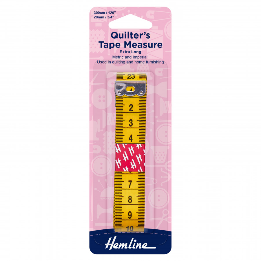 Hemline Extra Long Quilter's Tape Measure - Metric & Imperial