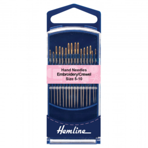 Hemline Premium Hand Sewing Needles Embroidery/Crewel Sizes 5-10