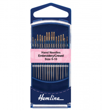 Hemline Premium Hand Sewing Needles Embroidery/Crewel Sizes 5-10