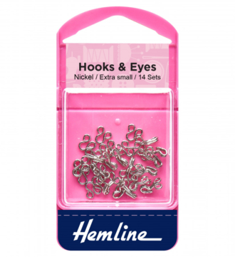 Hemline Hooks and Eyes - Nickel Size 0
