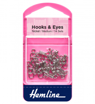 Hemline Hooks and Eyes - Nickel Size 2