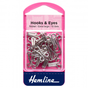 Hemline Hooks and Eyes - Nickel Size 9