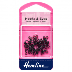 Hemline Hooks and Eyes - Black Size 1