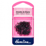 Hemline Hooks and Eyes - Black Size 2