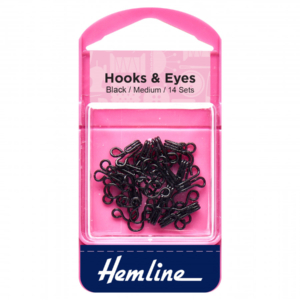 Hemline Hooks and Eyes - Black Size 2