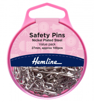 Hemline Nickel Plated Safety Pins - 27mm Value Pack