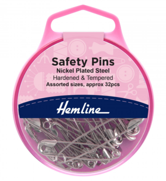 Hemline Nickel Plated Safety Pins - Assorted