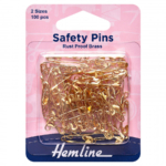 Hemline Rustless Brass Safety Pins - Assorted Value Pack