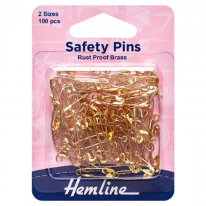 Hemline Rustless Brass Safety Pins - Assorted Value Pack