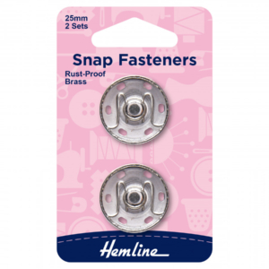 Hemline Sew-On Snap Fasteners - Nickel 25mm