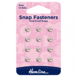 Hemline Sew-On Snap Fasteners - Nickel 6mm