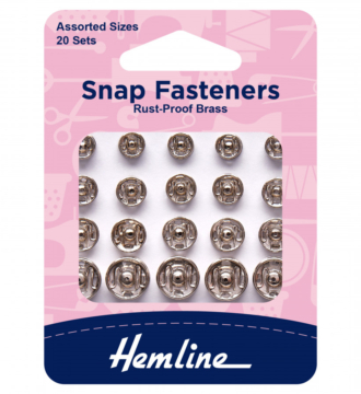 Hemline Sew-On Snap Fasteners - Nickel Assorted Pack