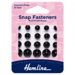 Hemline Sew-On Snap Fasteners - Black Assorted Pack