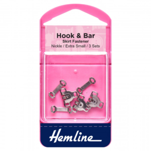 Hemline Hook & Bar Fasteners - Nickel Extra Small