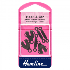 Hemline Hook & Bar Fasteners - Black Large