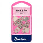 Hemline Adjustable Hook & Bar Fastener - Nickel