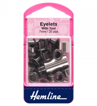 Hemline Eyelets - Black - 7.0mm