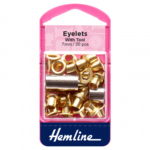 Hemline Eyelets - Gold/Brass - 7.0mm