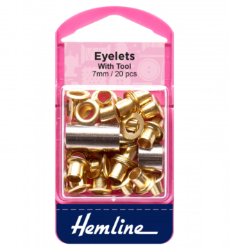 Hemline Eyelets - Gold/Brass - 7.0mm