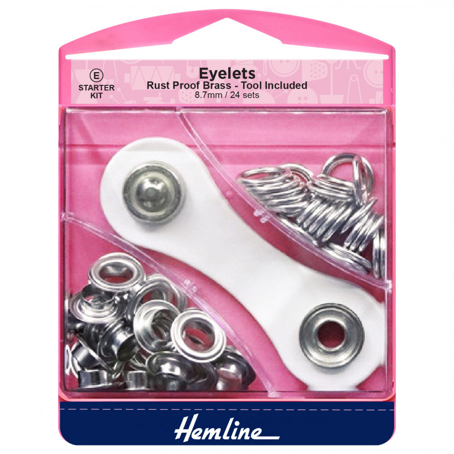 Hemline Eyelet Starter Set - Nickel Silver - 8.7mm