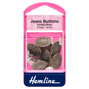 Hemline Jeans Buttons - Bronze - 16mm
