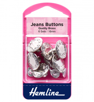Hemline Jeans Buttons - Nickel - 16mm