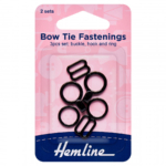 Hemline Bow Tie Fastenings - Black