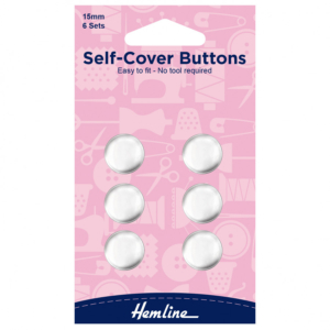 Hemline Metal Top Self-Cover Buttons - 15mm