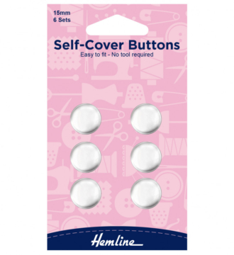Hemline Metal Top Self-Cover Buttons - 15mm