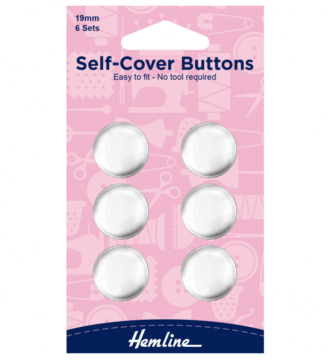 Hemline Metal Top Self-Cover Buttons - 19mm