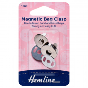 Hemline Magnetic Bag Clasp - Silver 18mm