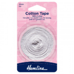 Hemline Cotton Tape - White - 20mm x 5m
