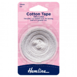 Hemline Cotton Tape - White - 25mm x 5m