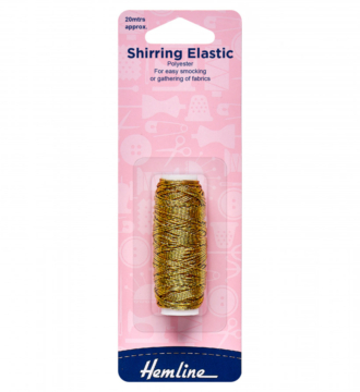 Hemline Shirring Elastic - Gold - 0.75mm x 20m